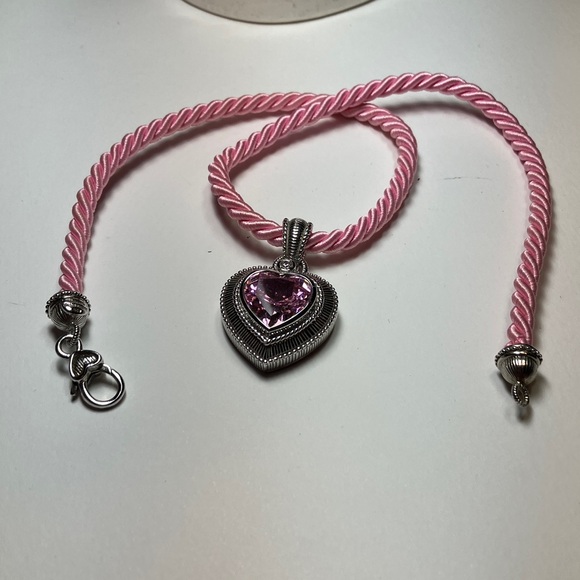 Judith Ripka Sterling Silver 2.5cttw Diamonique Pave’ Heart Enchancer - Picture 2 of 7